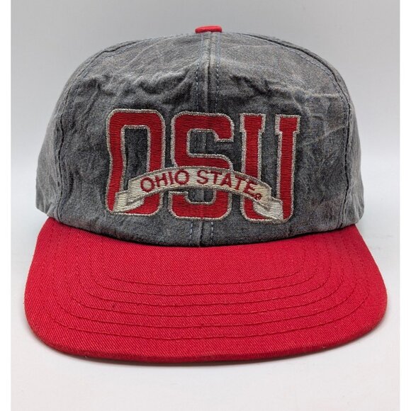 Vintage Ohio State Buckeyes Hat Cap Snapback Gray University USA Made VTG OSU - Picture 2 of 5